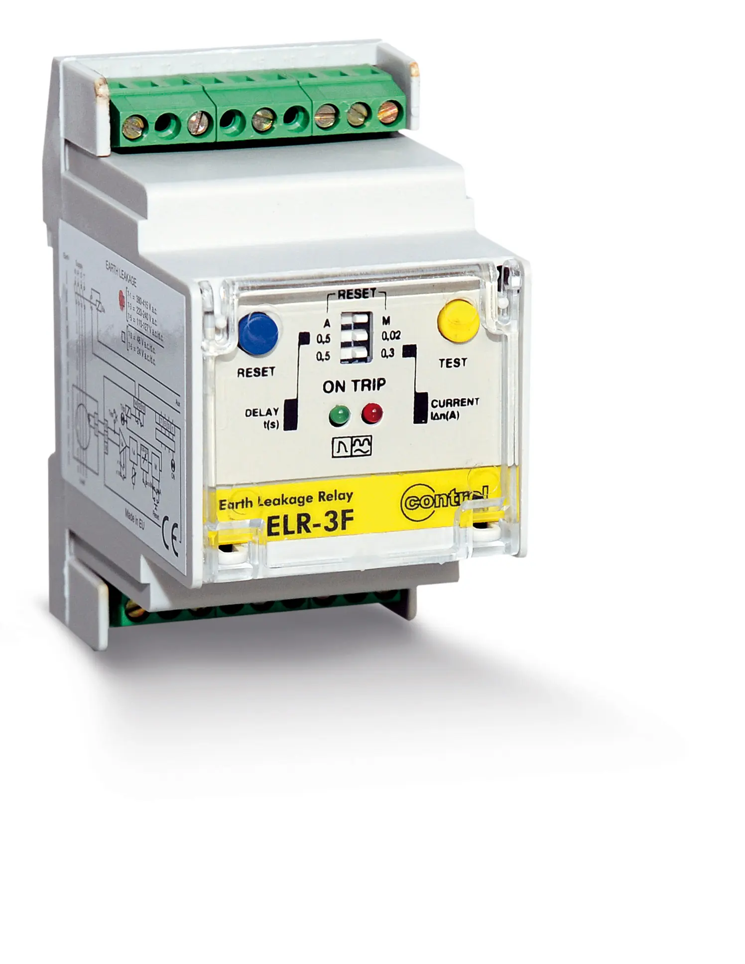 Lekkevoolu relee ELR-3F, 0.3-0.5A / 0.02-0.5s