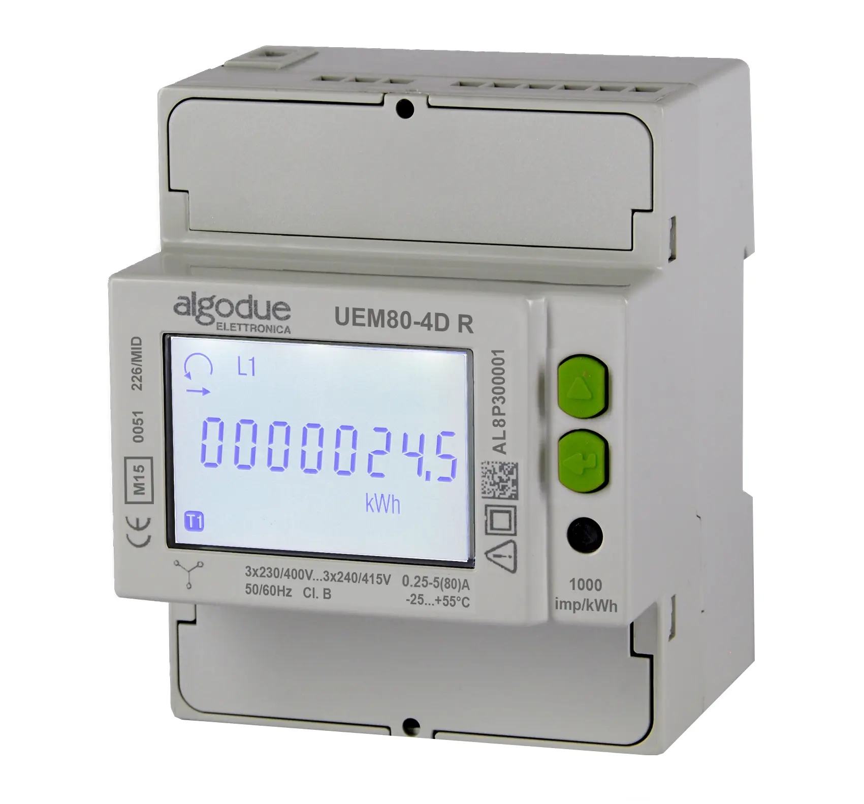 Moodularvesti UEM80-D E 5(80)A, 3x230/400V, 1-Tar, MID, Modbus TCP (Ethernet), tunniandmed