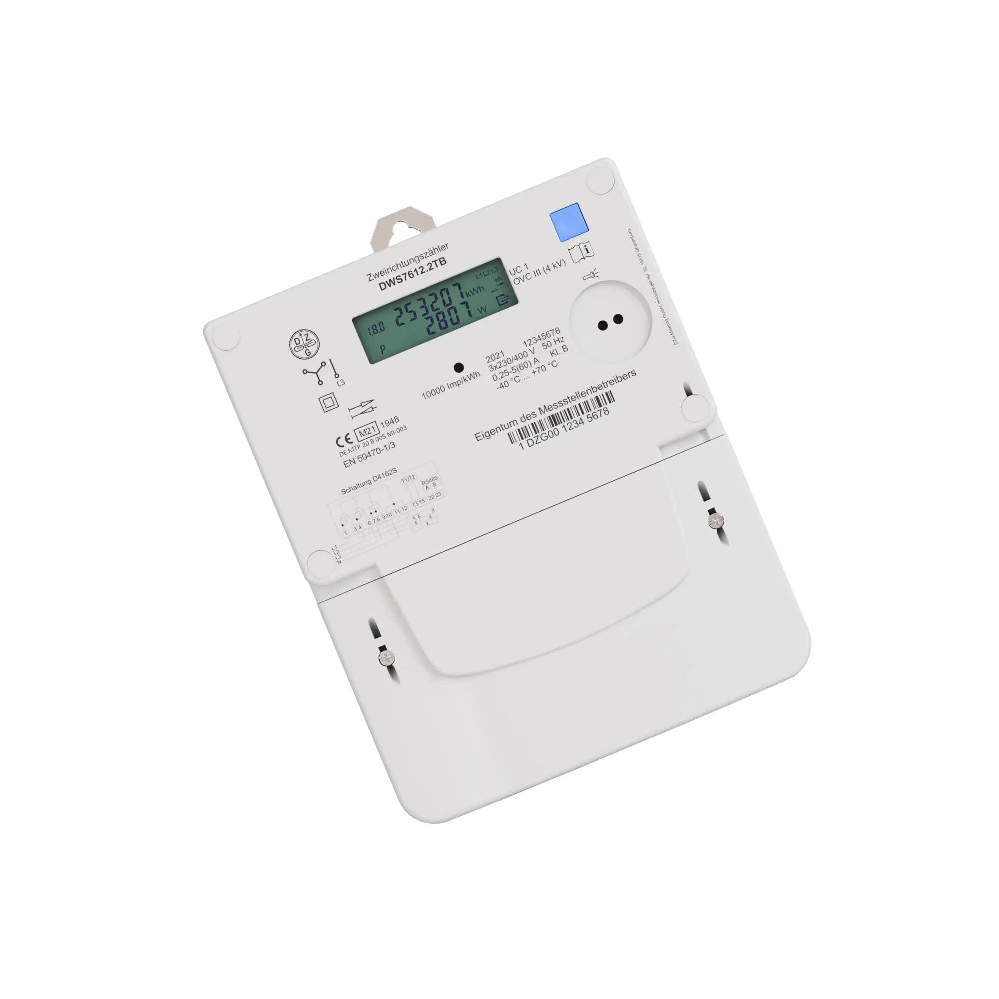 DWS7612.2V elektriarvesti 3x230/400V, 5/60A, 2-T (V-PK), +A/-A, MID, lisandmooduli võimalus - Pilt 3