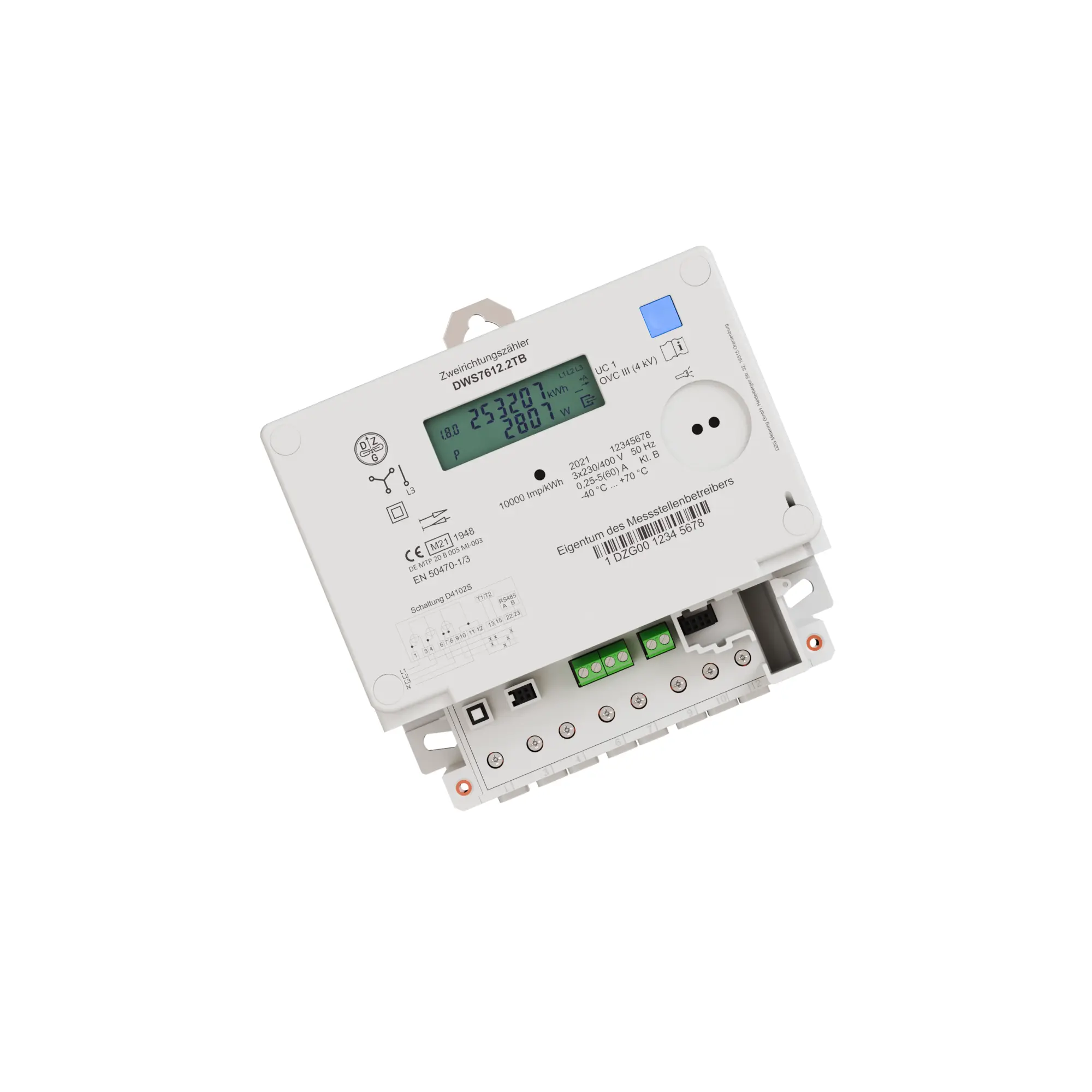 DWS7612.2V elektriarvesti 3x230/400V, 5/60A, 2-T (V-PK), +A/-A, MID, lisandmooduli võimalus - Pilt 2