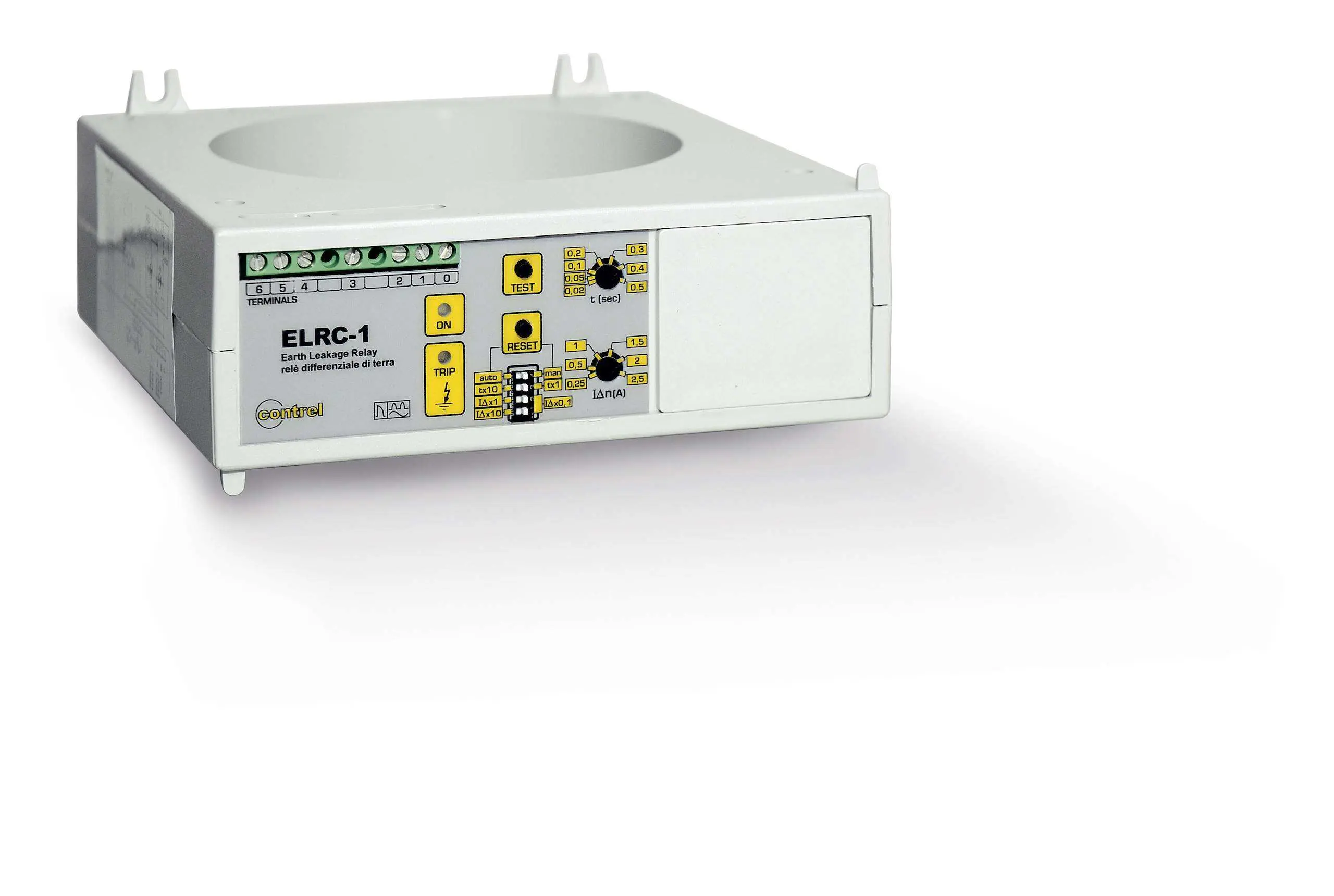 Leakage relay ELRC-1, 0.025-25A, 0.02-5s, 1C/O 110 mm